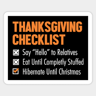 thanksgiving checklilst Magnet